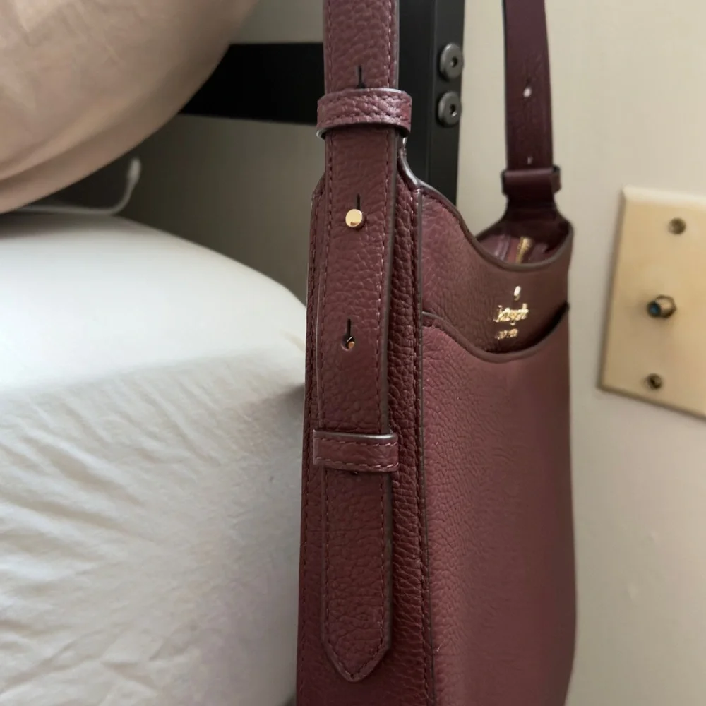 Kate Spade Plum Leather Adjustable Crossbody Bag - Picture 3 of 7